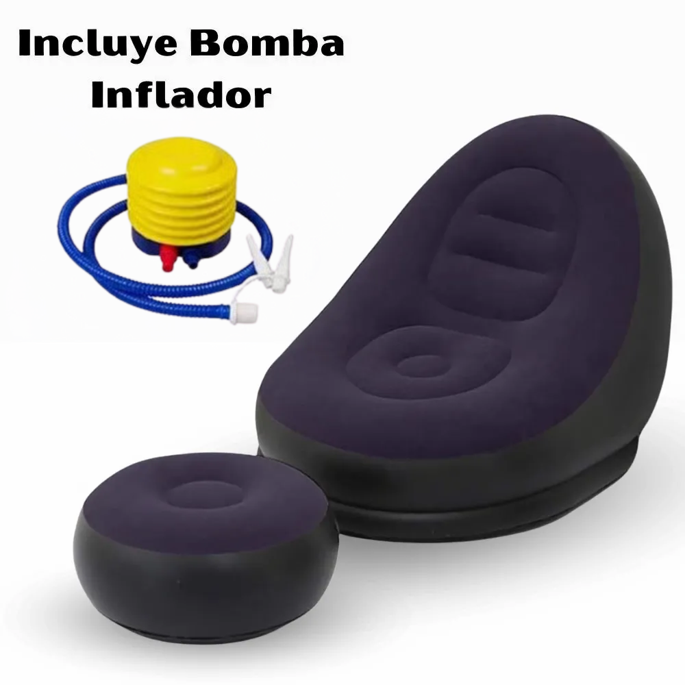 Miniatura 2 de Sofa Azul oscuro Inflable Con Posapies